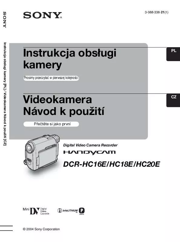 Mode d'emploi SONY DCR-HC20E