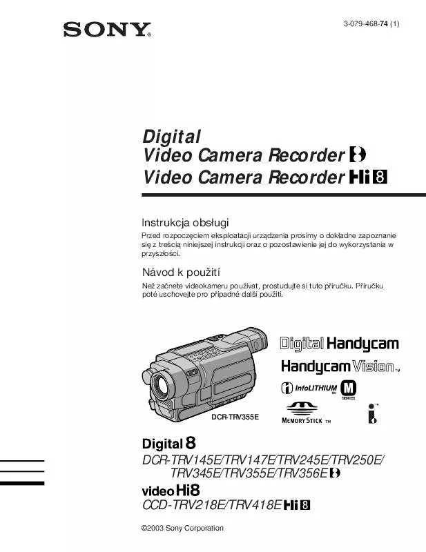 Mode d'emploi SONY DCR-TRV245E