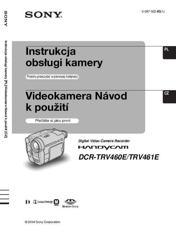 Mode d'emploi SONY DCR-TRV460E