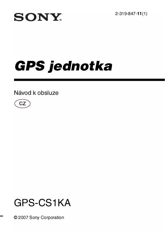 Mode d'emploi SONY GPS-CS1KA