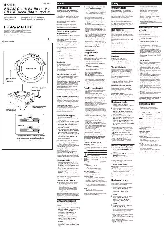 Mode d'emploi SONY ICF-C217