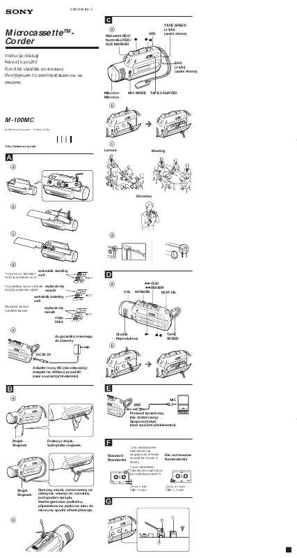 Mode d'emploi SONY M-100MC