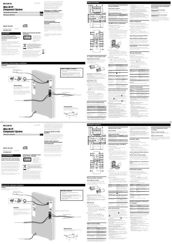 Mode d'emploi SONY MHC-EC50