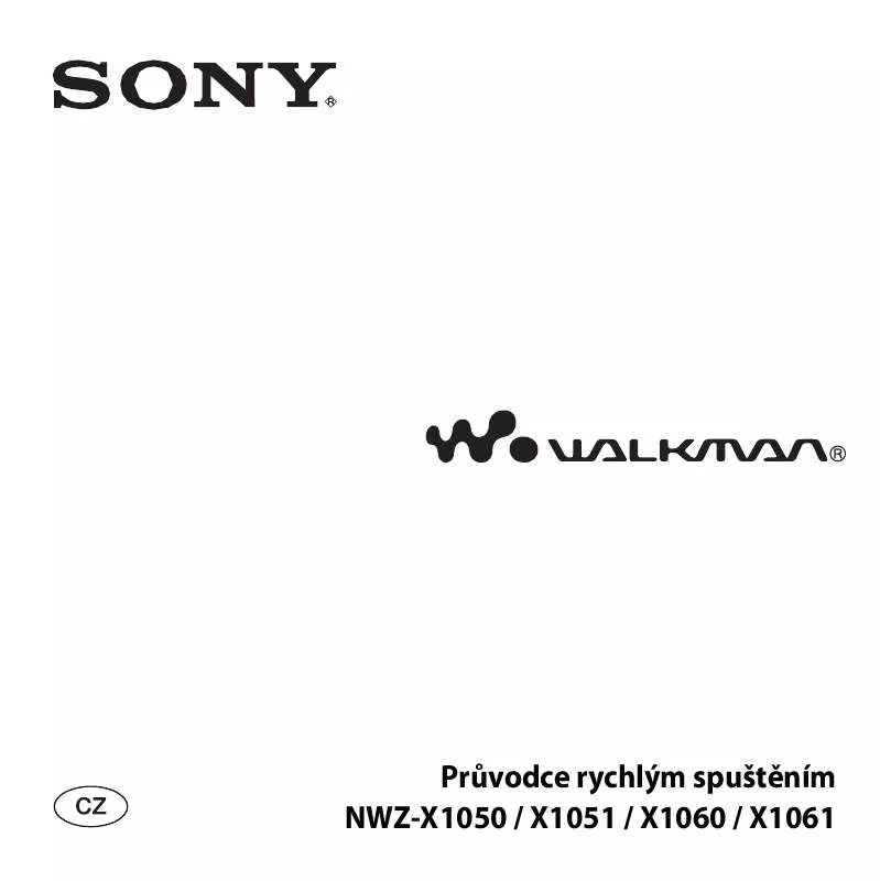 Mode d'emploi SONY NWZ-X1051