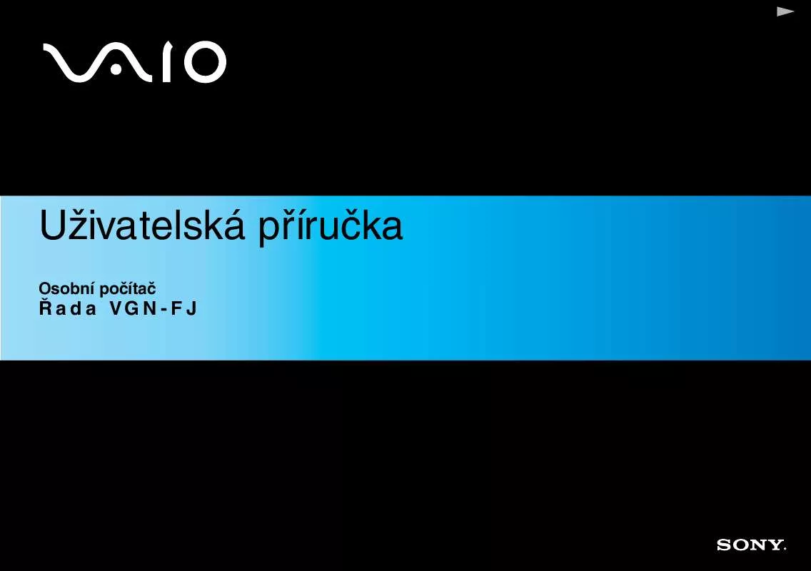 Mode d'emploi SONY VAIO VGN-FJ1S/L