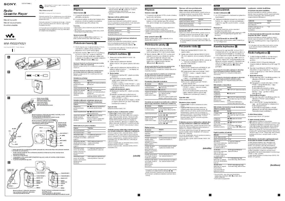 Mode d'emploi SONY WM-FX522