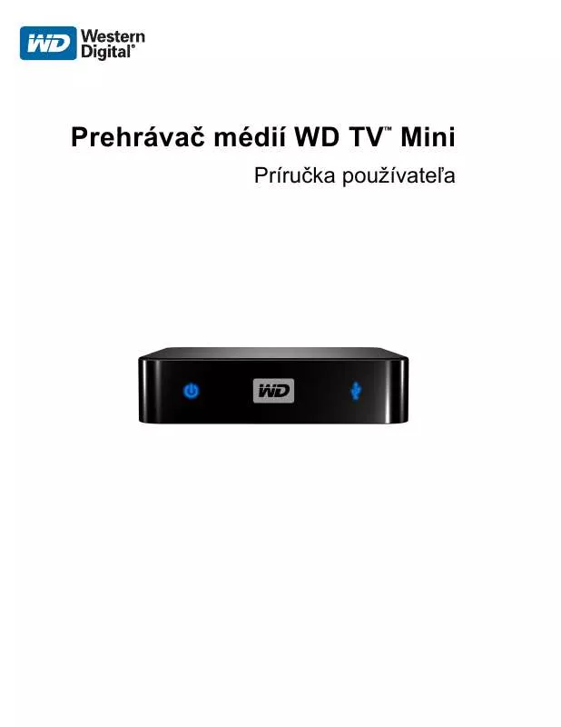 Mode d'emploi WESTERN DIGITAL TV MINI MEDIA PLAYER