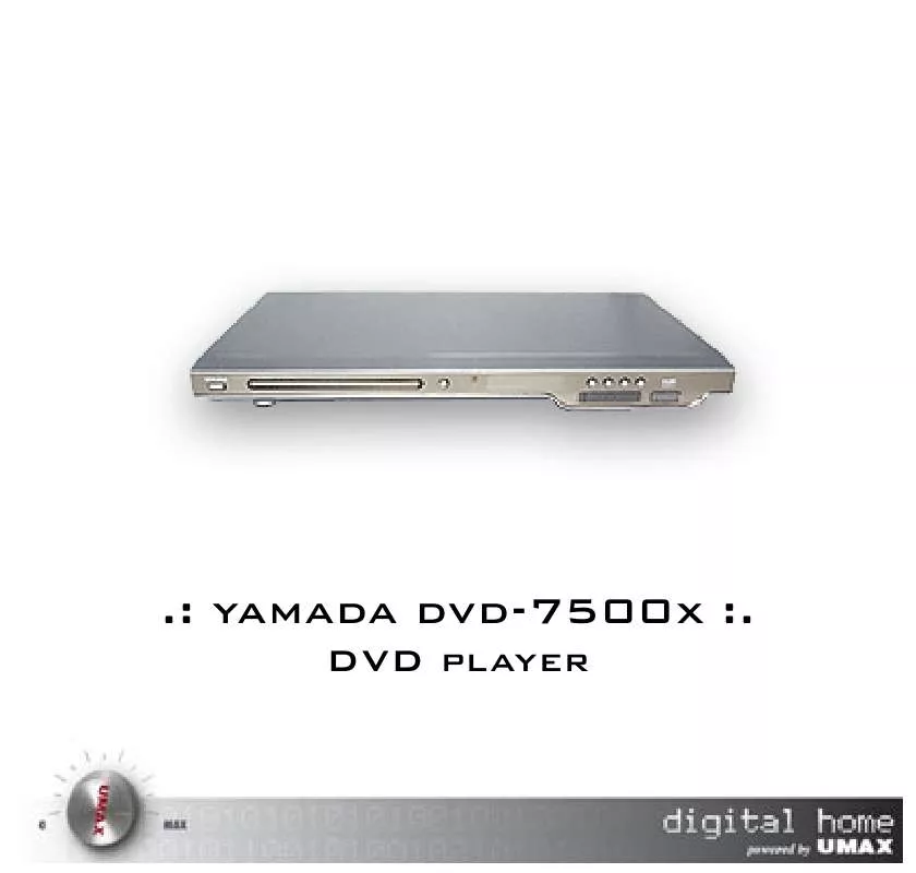 Mode d'emploi YAMADA DVD-7500X
